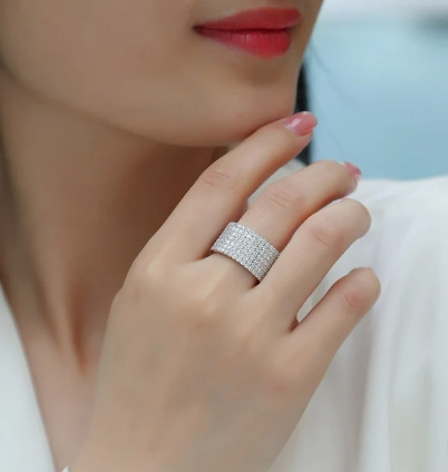 Medidas anillo solitario moissanita corazón guía visual