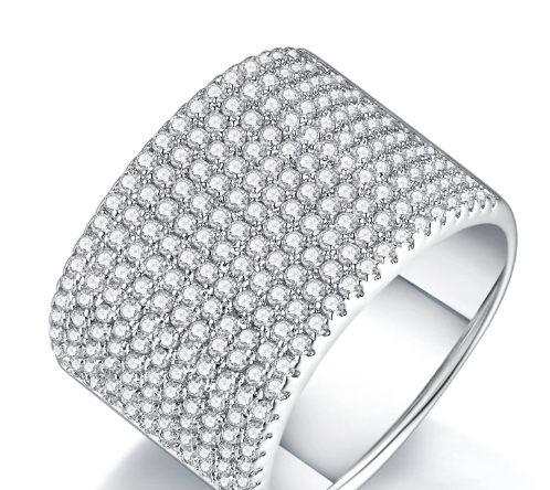 Anillo moissanita 0.5 ct forma de corazón detalle frontal