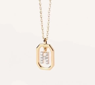 Collar con Colgante de Letra en Plata de Ley 925 con Circonitas