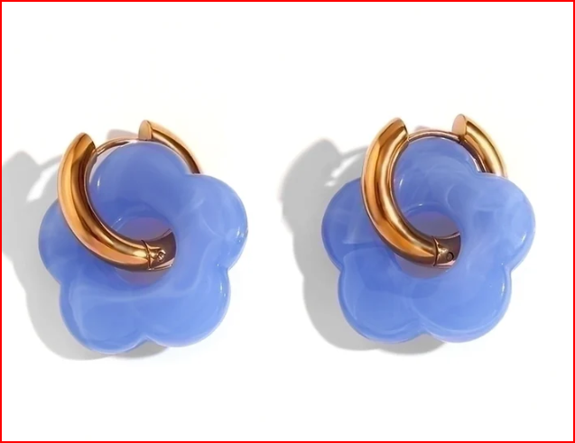Pendientes florales chapados en oro de 18K – Inspiración miel de verano
