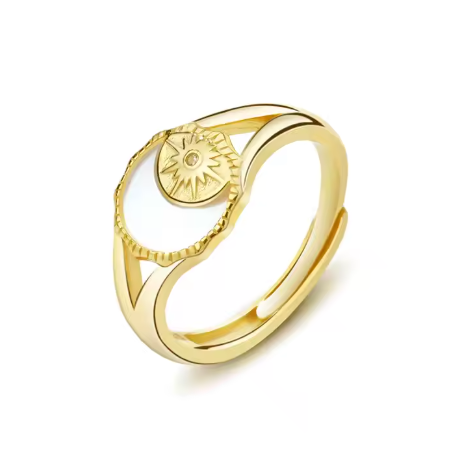 Conchiglia di abalone incastonata in argento sterling S925 e placcata in oro 18 carati