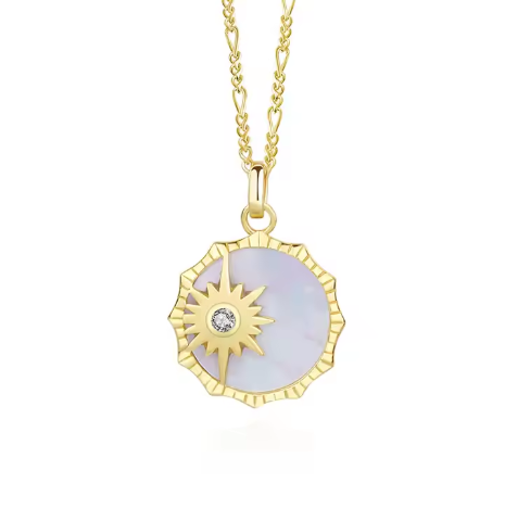 Conchiglia di abalone incastonata in argento sterling S925 e placcata in oro 18 carati
