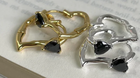 Pendiente Droplet Plata de Ley y Chapado en Oro de 18K