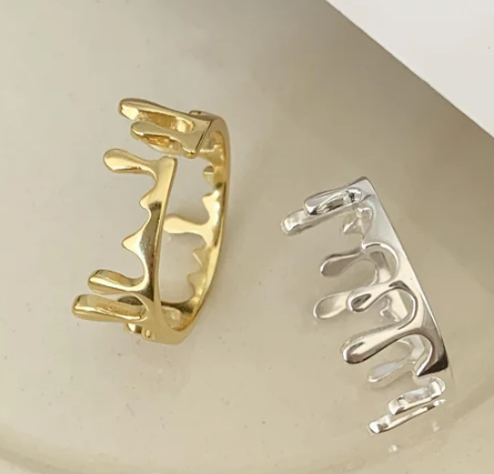 Anillo Llamas de Agua Plata de Ley S925