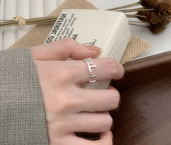 Anillo Llamas de Agua Plata de Ley S925