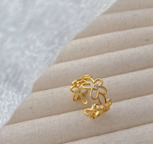Anillo Silvara en Plata de Ley y Chapado en Oro 18K