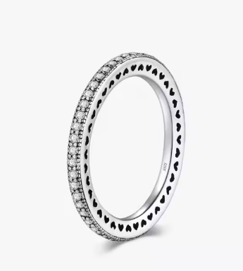 Anello Horizonte con zirconi blu e bianchi di alta qualità in argento Sterling S925