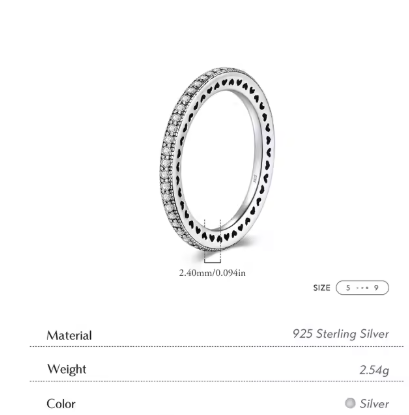 Anello Horizonte con zirconi blu e bianchi di alta qualità in argento Sterling S925