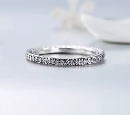 Anello Horizonte con zirconi blu e bianchi di alta qualità in argento Sterling S925