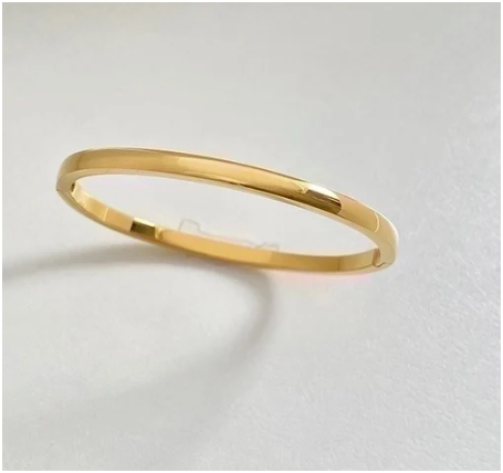 Pulseras redondas doradas y plateadas – Acero inoxidable chapado en oro, 8mm/6mm/4mm