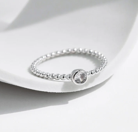 Anillo moissanita 0.3ct certificado GRA en plata 925 con baño de rodio