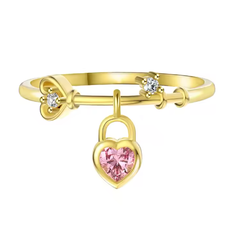 Anillo Charm Corazón Brillante plata S925