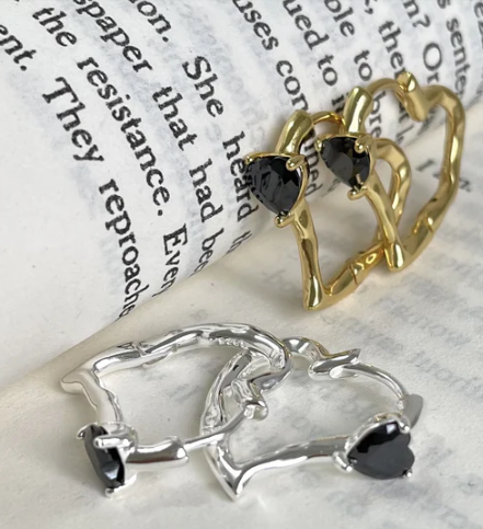 Pendiente Droplet Plata de Ley y Chapado en Oro de 18K