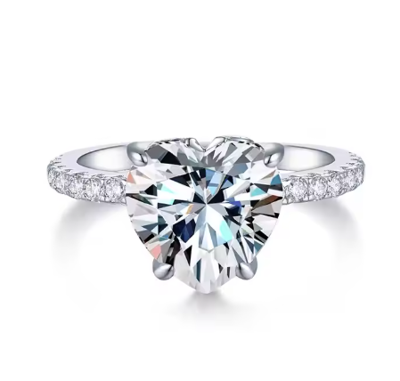video de anillo corazón brillante en plata 925 con circonitas – Regalo romántico